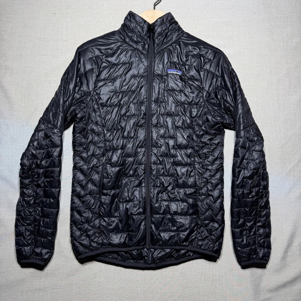 Patagonia Jacket Women Small Black Micro Puff LS 84070 Full Zip Hiking